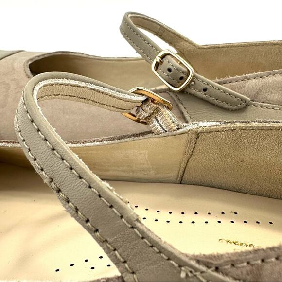 SAS Isabel Mary Jane Pumps Size 8 Wide Taupe/Tan Leather & Leopard Print Textile - Picture 15 of 16